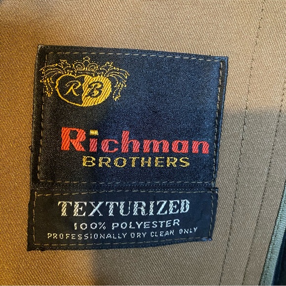 Richman Brothers Mens 44 Tan Trench Coat Removable Zip Lining Vintage Business - Picture 6 of 9